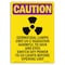 Signmission OSHA CAUTION RADIATION Sign, Germicidal Lamps Emit W/ Symbol, 7in X 5in Decal, 7" H, 5" W, Portrait OS-CR-D-57-V-10228 - alternate 1